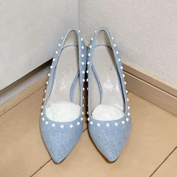 카네마츠 펌프스 데님 펄 힐 8cm