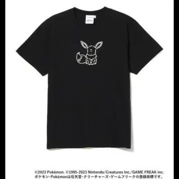 BEAMS yu nagaba 콜라보 포켓몬 이브이 T셔츠 블랙