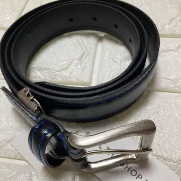 새상품 다케오 키쿠치 THESHOP TK 가죽 벨트 블랙 파랑 스티치