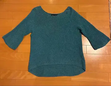 ANAYI 청록색 라메사 사용 오부 소매 니트