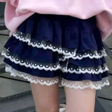 JERSEY FRILL SHORTS Candy Stripper 네이비