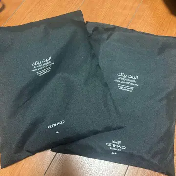 에티하드 항공 비즈니스 클래스 남녀 공용 파자마 S, M 사이즈 2점