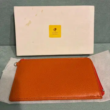 [미사용품] STUDIO desimo 장지갑 오렌지 소가죽