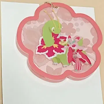 포켓몬 센터 난꽃 아크릴 키링 메가니움 라란티스