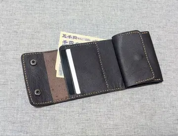 3단 폴더형 지갑 / 컴팩트 지갑 / 천연 가죽 / 소가죽 / 가죽 공예