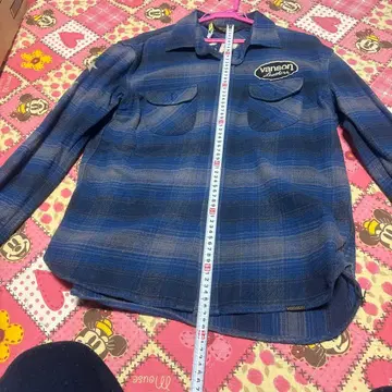 vanson 블루 계열 체크 무늬 플란넬 셔츠