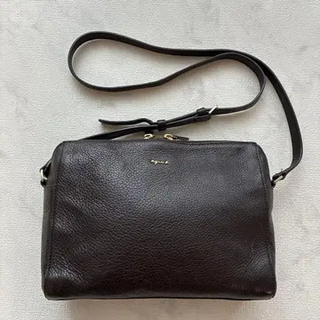 [아네스베] 새상품급 소가죽 레더 숄더백 다크 브라운