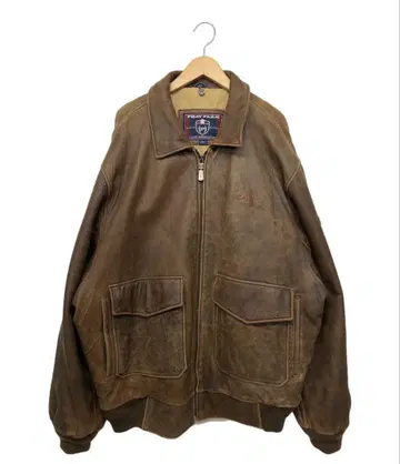 Phat farm 가죽 자켓 천연 가죽 브라운 계열 XL