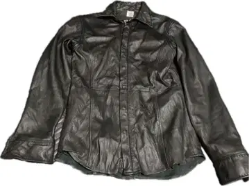 천연 가죽 양가죽 레더 셔츠 블랙 L 사이즈 교토 LCR