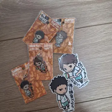 하이큐 오이카와 토오루 이와이즈미 하지메 아크릴 참 핀 배지 스티커