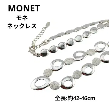 MONET 모네 실버 컬러 오벌 디자인 여성용 고급 목걸이