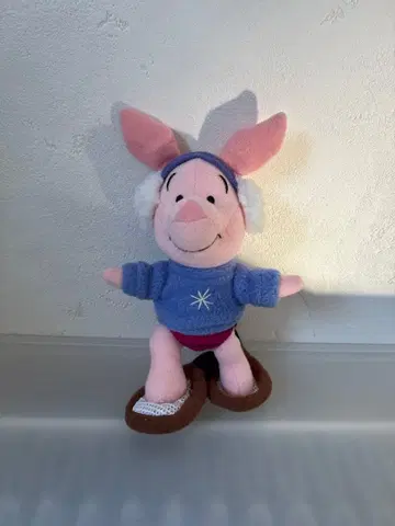 디즈니 피글렛 봉제 인형 레트로 빈티지 겨울 디자인 희귀 레어