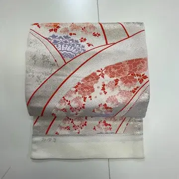 후쿠로 오비 오비 고전 무늬 꽃무늬 화이트 계열 포멀용 0414-12-F