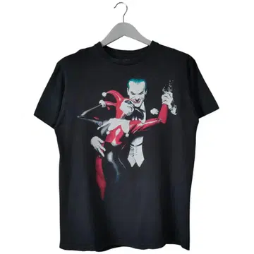 배트맨 조커 할리퀸 티셔츠 L 멕시코제 페이드감 블랙