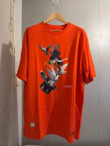 HERON PRESTON 버드 프린트T셔츠 오렌지 XL