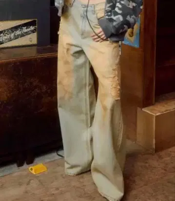 ACLENT 더티 크러쉬 루즈 데님 팬츠 23인치