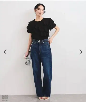 VIS 프릴 티어드 블라우스 블랙