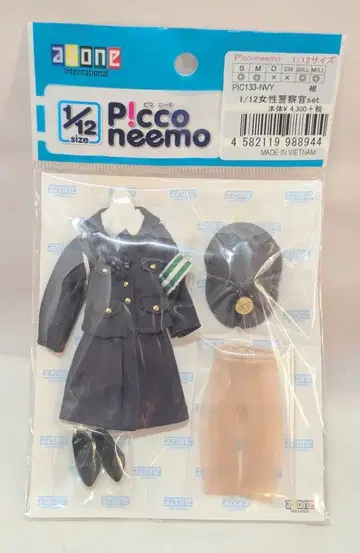 아존 피코니모 의상 1/12 여성 경찰관 세트 네이비 네이비