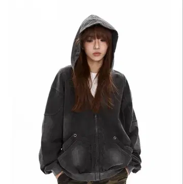 KAKISU 워시 가공 맨투맨 자켓