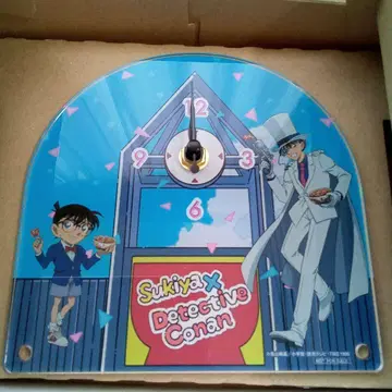 스키야 명탐정 코난 탁상시계 아크릴 클락 레어 괴도 키드 에도가와 코난