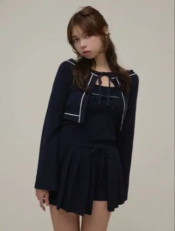 andmary 제니 라인 니트 세트 업