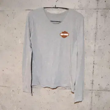 할리 데이비슨 그레이 긴팔 티셔츠