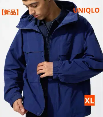 [ 새상품 ] 유니클로 윈드프루프 후드티 남성용 블루 XL