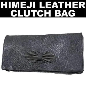 히메지 가죽 슈링크 가죽 클러치백 일본제 새상품 베지터블 탄닌