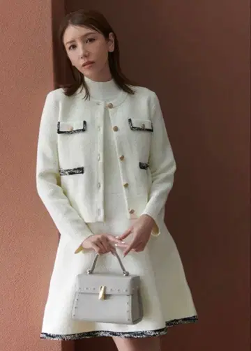 CELFORD 트리밍 미니 니트 원피스 세트