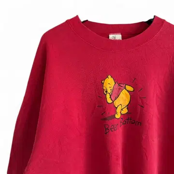 90s 빈티지 Disney 푸우 Bear 빨간색 맨투맨 F05