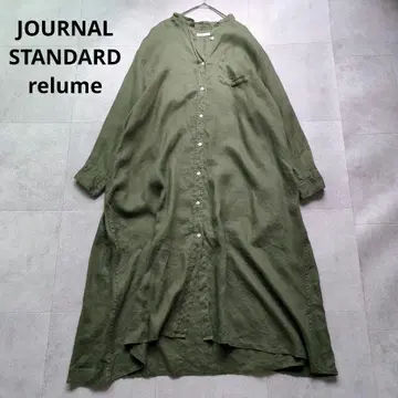 저널 스탠다드 리룸 린넨 플레어 원피스 롱 카키