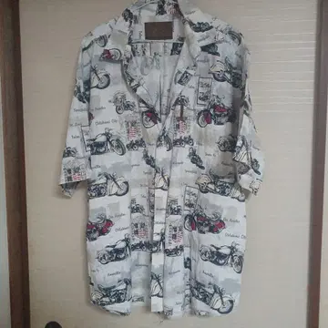 CLEARWATER 바이크 프린트 반팔 셔츠 XL