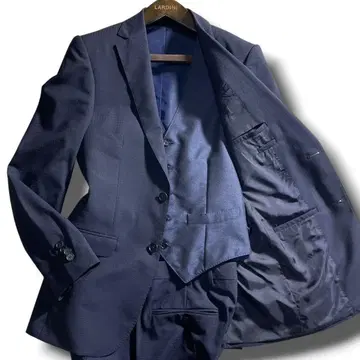 새상품급 Z Zegna 3피스 수트 44 네이비 체크 제냐 울