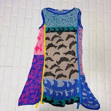 츠모리치사토 썸머 니트 얇은 소재 돌고래 원피스 변형