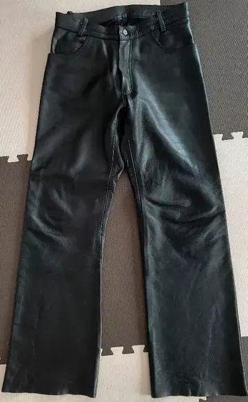 SEVEN ARROWS 천연 가죽 가죽 팬츠 34 사이즈 블랙 소가죽