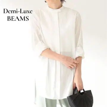 Demi-Luxe BEAMS 도비 비브 부착 셔츠 블라우스 36