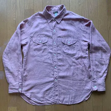 콜림보 린넨 셔츠 핑크 17 REG 긴팔 워크 셔츠