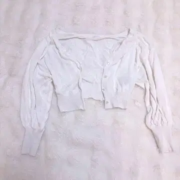 머큐리 듀오 화이트 크롭 가디건