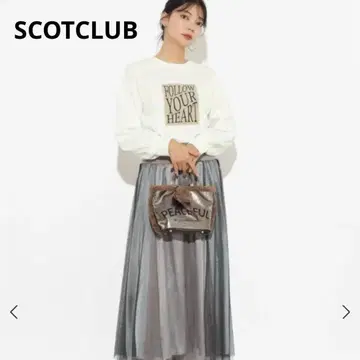 SCOT CLUB 사이드 라인 믹스 샤샤 스커트