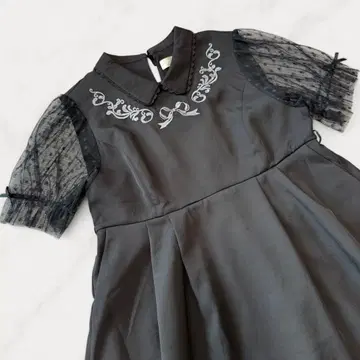 DearMyLove 원피스 블랙 자수 리본 3L