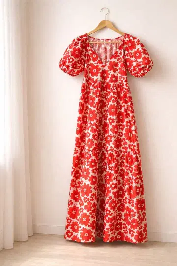 ZARA 플라워 프린트 롱 원피스 S