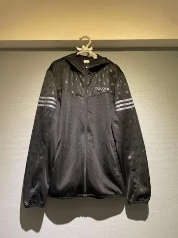 adidas 도트 무늬 후드 부착 집업 L