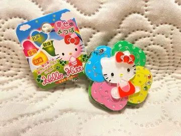 레트로 상품 헬로키티 행복의 네잎클로버 반짝반짝 거울