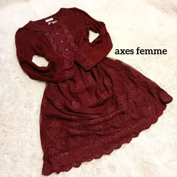 미사용 axes femme 튤 레이스 긴팔 원피스 페어리 그런지