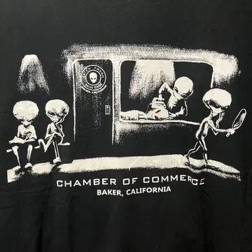 00sCHAMBER OF COMMERCE 블랙 T셔츠 우주인 길단