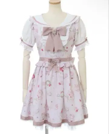 LIZLISA 리즈리사 Salon de Fraise 패턴 원피스 핑크