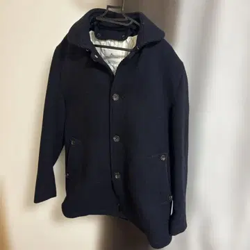 MEN'S MELROSE 네이비 피 코트