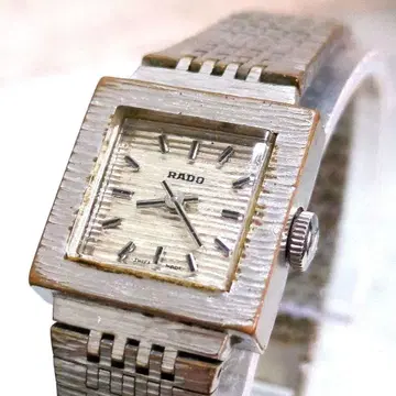 라도 수동 와인딩 손목시계 여성용 스퀘어 빈티지 작동품