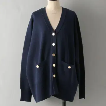 [ Apart by ] 스폰디쉬 버튼 가디건 네이비