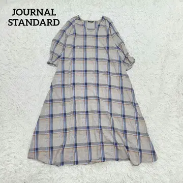 [새상품급] 저널 스탠다드 볼륨 소매 코튼 체크 원피스 냉감